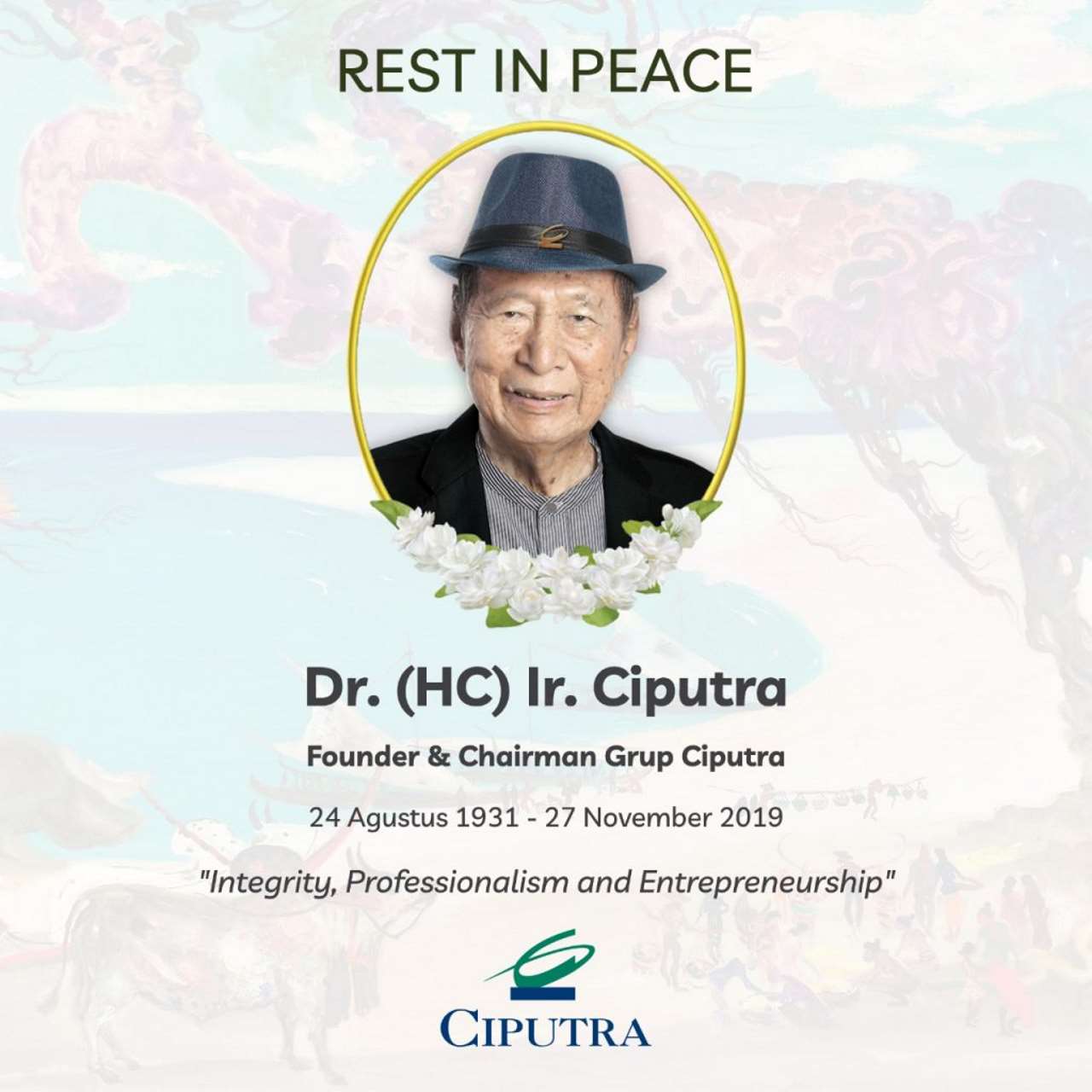 Founder dan Chairman Group Ciputra Meninggal Dunia